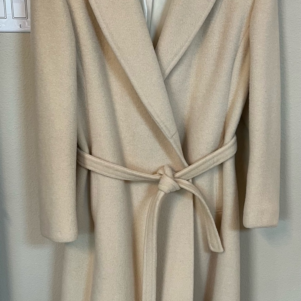 Winter white wrap coat